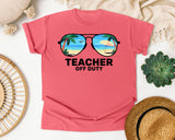 Teacher Off Duty Sunglasses graphic tee in Watermelon