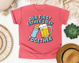 Our First Father's Day Together Grey 2 graphic tee in Watermelon