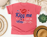 Kiss Me I Am An American graphic tee in Watermelon