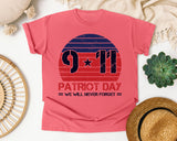 Patriot Day We Will Never Forget Red 3 graphic tee in Watermelon