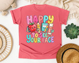 Happy To See Your Face Pastel graphic tee in Watermelon