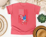 Eagle American Flag Red graphic tee in Watermelon