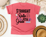 Straight Outta 4th Grade Alarm Clock graphic tee in Watermelon