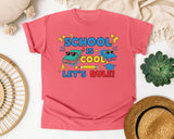 School Is Cool Lets Rule graphic tee in Watermelon