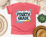 Fourth Grade Notebook Bow graphic tee in Watermelon
