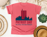 Patriot Day We Will Never Forget Red 4 graphic tee in Watermelon