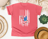 Flying Eagle American Flag graphic tee in Watermelon