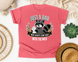 Just A Dad Who Always Came Back With The Milk Brown graphic tee in Watermelon