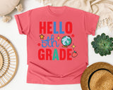 Hello 5th Grade Globe graphic tee in Watermelon