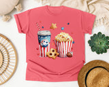 Patriotic Movie Snacks graphic tee in Watermelon