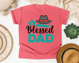 Blessed Dad White graphic tee in Watermelon