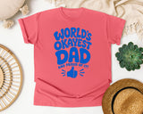 World's Okayest Dad And Proud Of It Blue graphic tee in Watermelon