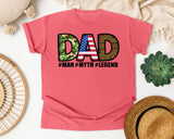 Dad Man Myth Legend Brown 2 graphic tee in Watermelon