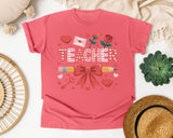 Teacher Hearts And Roses graphic tee in Watermelon