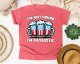 I'm Not Drunk I'm Patriotic White graphic tee in Watermelon