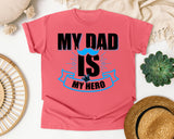 My Dad Is My Hero White 2 graphic tee in Watermelon