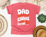 Dad Fueling Chaos Since Day One White 2 graphic tee in Watermelon