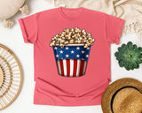 Patriotic Popcorn Bucket graphic tee in Watermelon