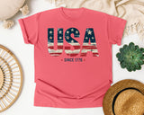 USA Since 1776 graphic tee in Watermelon
