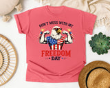 Don't Mess With My Freedom Day Grey graphic tee in Watermelon