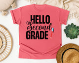 Hello Second Grade Pen graphic tee in Watermelon