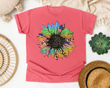 Patriotic Sunflower graphic tee in Watermelon
