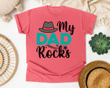 My Dad Rocks White graphic tee in Watermelon