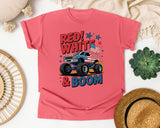 Red White And Boom graphic tee in Watermelon