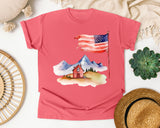 Flag Over Farmhouse graphic tee in Watermelon