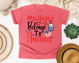 My Heart Belongs To America Red graphic tee in Watermelon