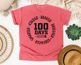 100 Days Smarter Kinder Braver Stronger White graphic tee in Watermelon