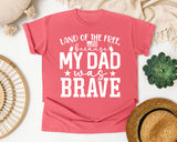 Land Of The Free Because My Dad Was Brave White 2 graphic tee in Watermelon