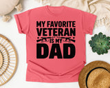 My Favorite Veteran Is My Dad Grey graphic tee in Watermelon