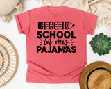 I Go To School In My Pajamas White graphic tee in Watermelon