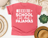 I Go To School In My Pajamas White 2 graphic tee in Watermelon