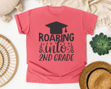 Roaring Into 2nd Grade White graphic tee in Watermelon