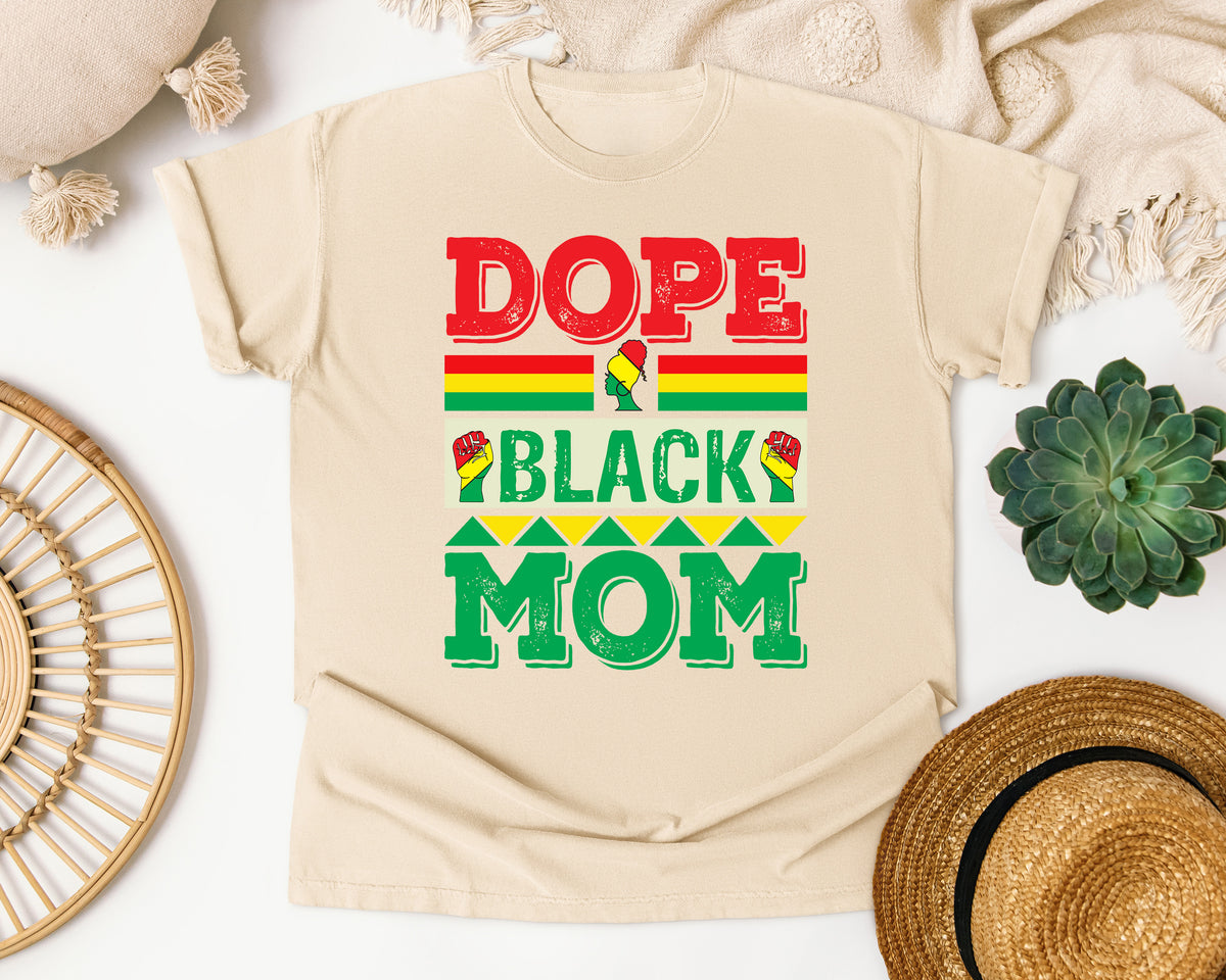 Dope Black Mom Silhouette Comfort Colors Shirt