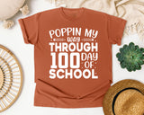 Poppin My Way Through 100 Days Of School White 2 graphic tee in Yam