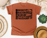 Brisket Bacon Ribs And Freedom Grey graphic tee in Yam