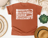 Brisket Bacon Ribs And Freedom White graphic tee in Yam