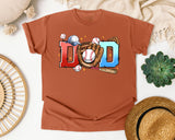 Baseball Dad Glove And Bat graphic tee in Yam
