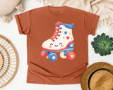 Patriotic Roller Skate graphic tee in Yam