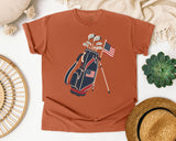 Golf Bag American Flag graphic tee in Yam