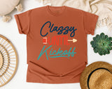 Classy Until Kickoff Navy graphic tee in Yam