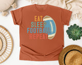 Eat Sleep Football Repeat Retro graphic tee in Yam