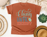 Classy Until Kickoff graphic tee in Yam