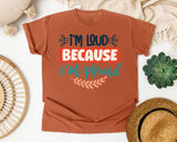 Im Loud Because Im Proud Red graphic tee in Yam