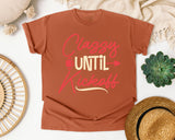 Classy Until Kickoff Coral graphic tee in Yam