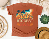 Little Sister Biggest Fan Rainbow graphic tee in Yam
