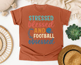 Stressed Blessed And Football Obsessed graphic tee in Yam